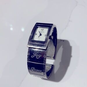VINTAGE Narmi Cuff Watch - inscribed with sayings along band